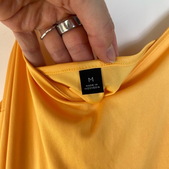 Simply VeraWang Chiffon Dress Butter Yellow Fairycore Tiered Coquette Women Sz M - Picture 10 of 13